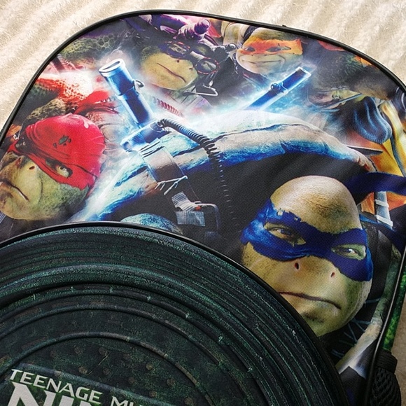 NEW Kid's Backpack 16" Teenage Mutant Ninja Turtle Sewer Shell Mesh Side Pockets - Picture 7 of 8